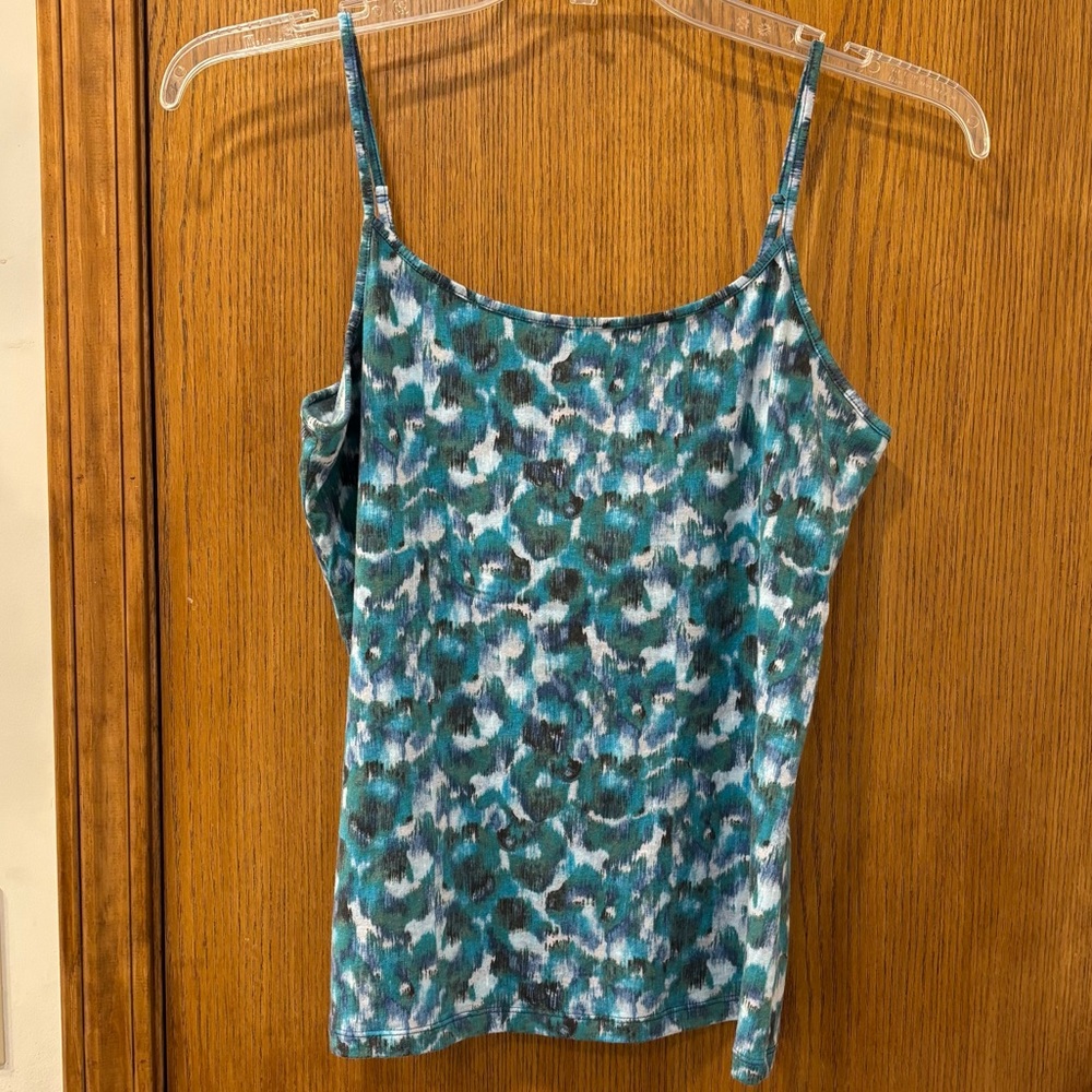 Ann Taylor Loft abstract floral animal print cami, large